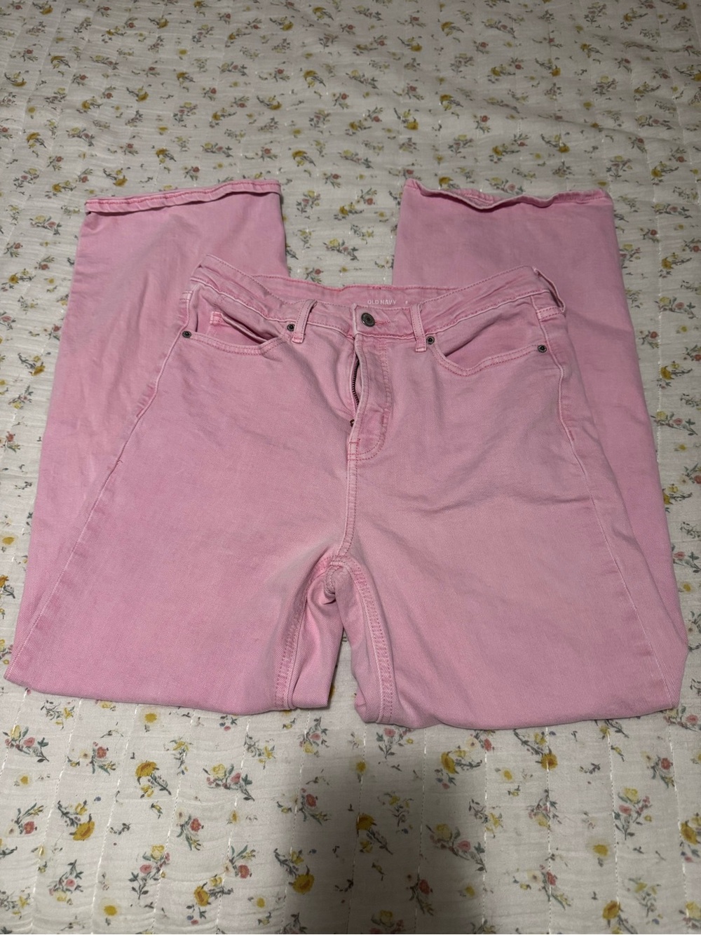Old Navy Sky-Hi Wide Leg Jeans in Pink